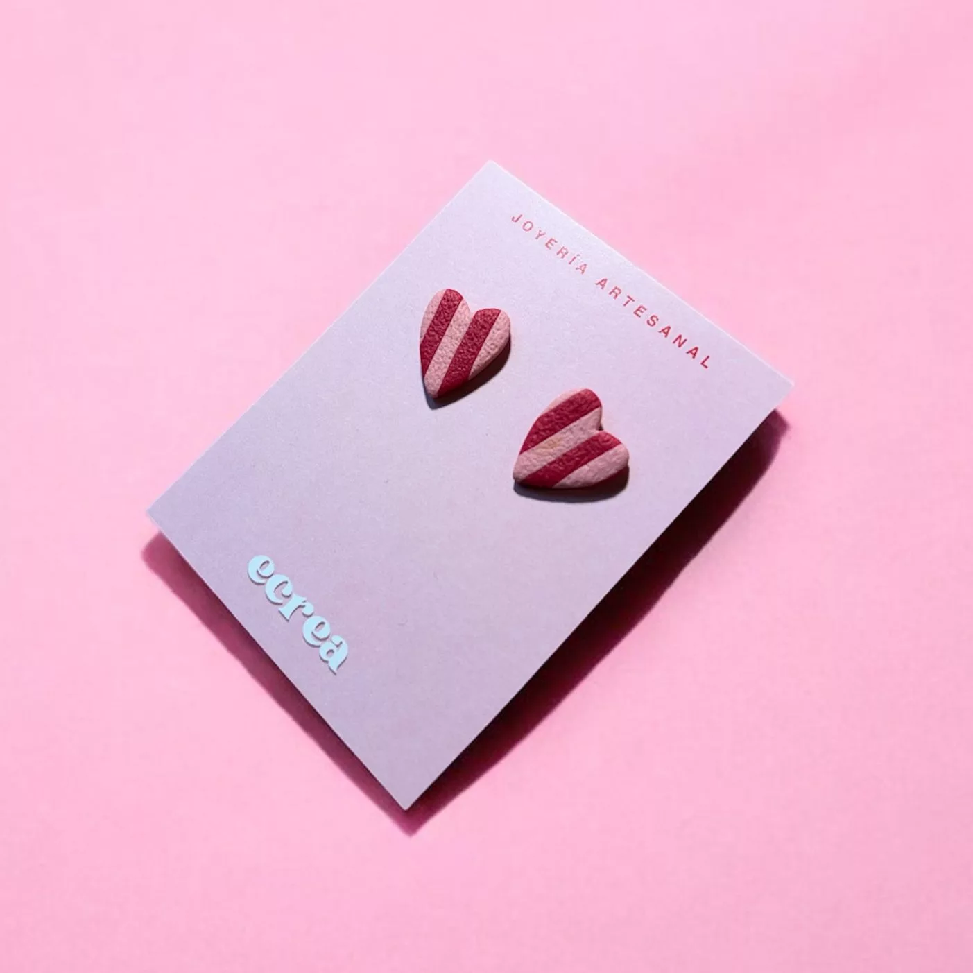 Corazón a rayas rosa - Imagen 2