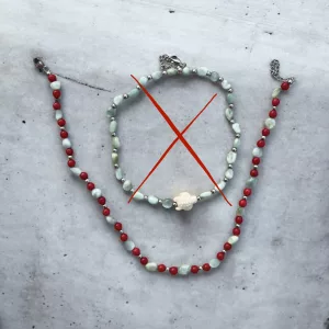 Collar piedras turquesa y rosa