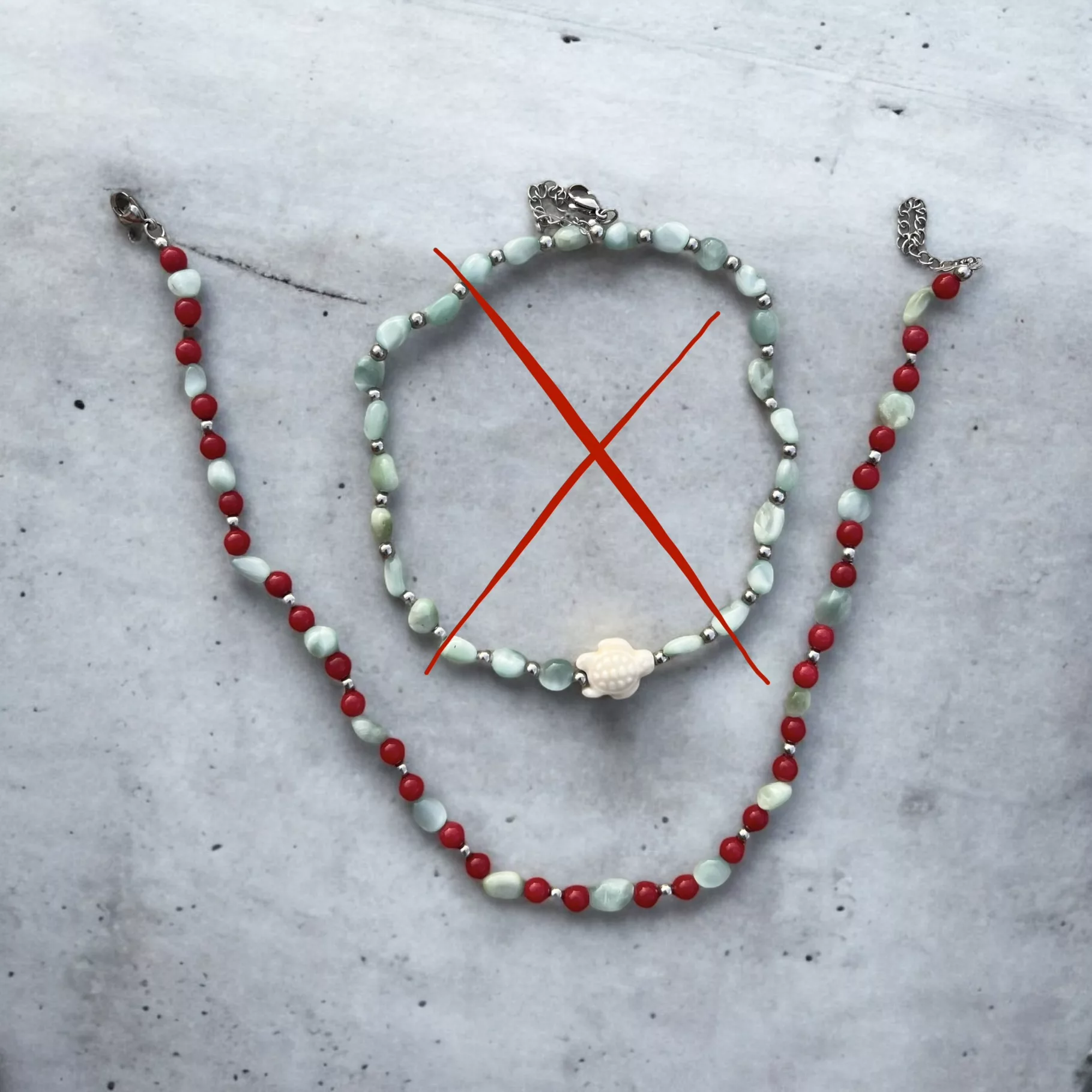 Collar piedras turquesa y rosa
